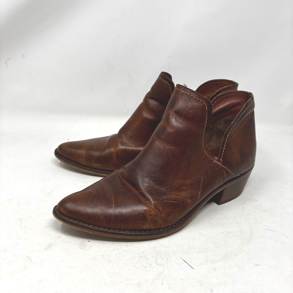 Steve Madden Ankle Boot Size 7 Austin Brown Leather Western Cowgirl Festival - Picture 1 of 11